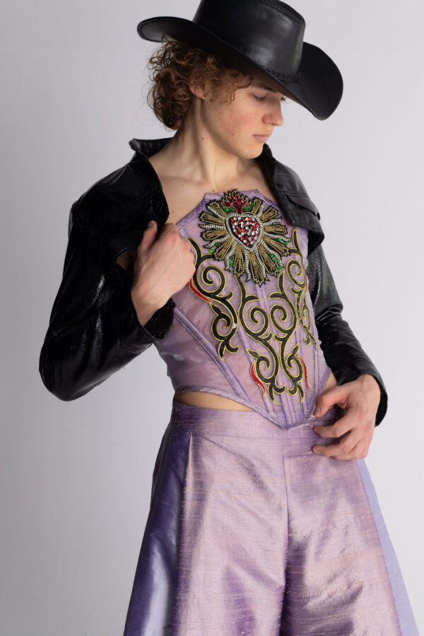 Gorset unisex różowy i spodnie unisex różowe