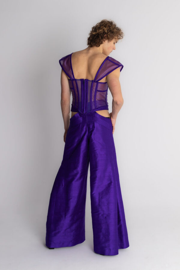 Gorset unisex fioletowy i spodnie unisex fioletowe